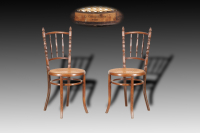 D. CALOVİDOURİS - GALATA ETİKETLİ ÇİFT THONET SANDALYE